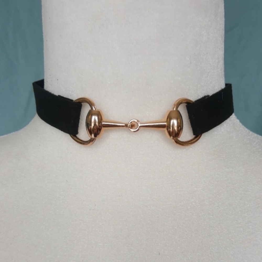 Horsebit choker necklace equestrian buckle handmade